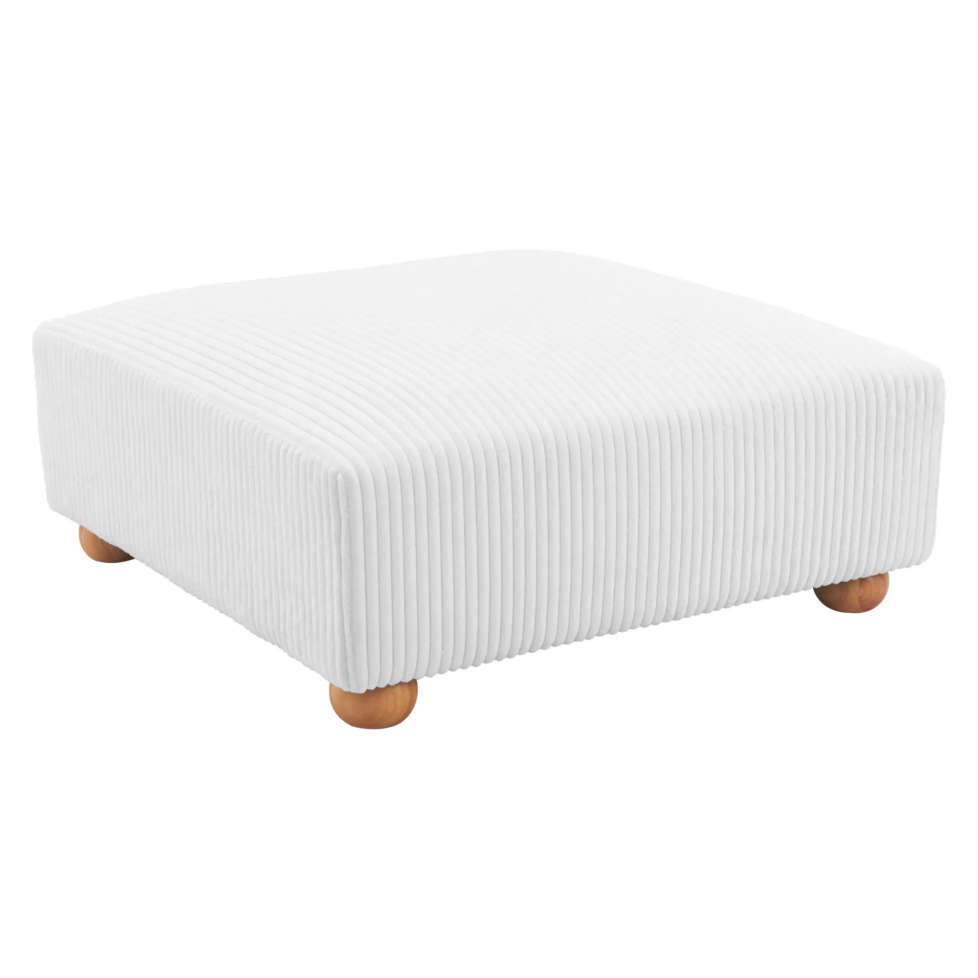Tanner White Corduroy Ottoman-1