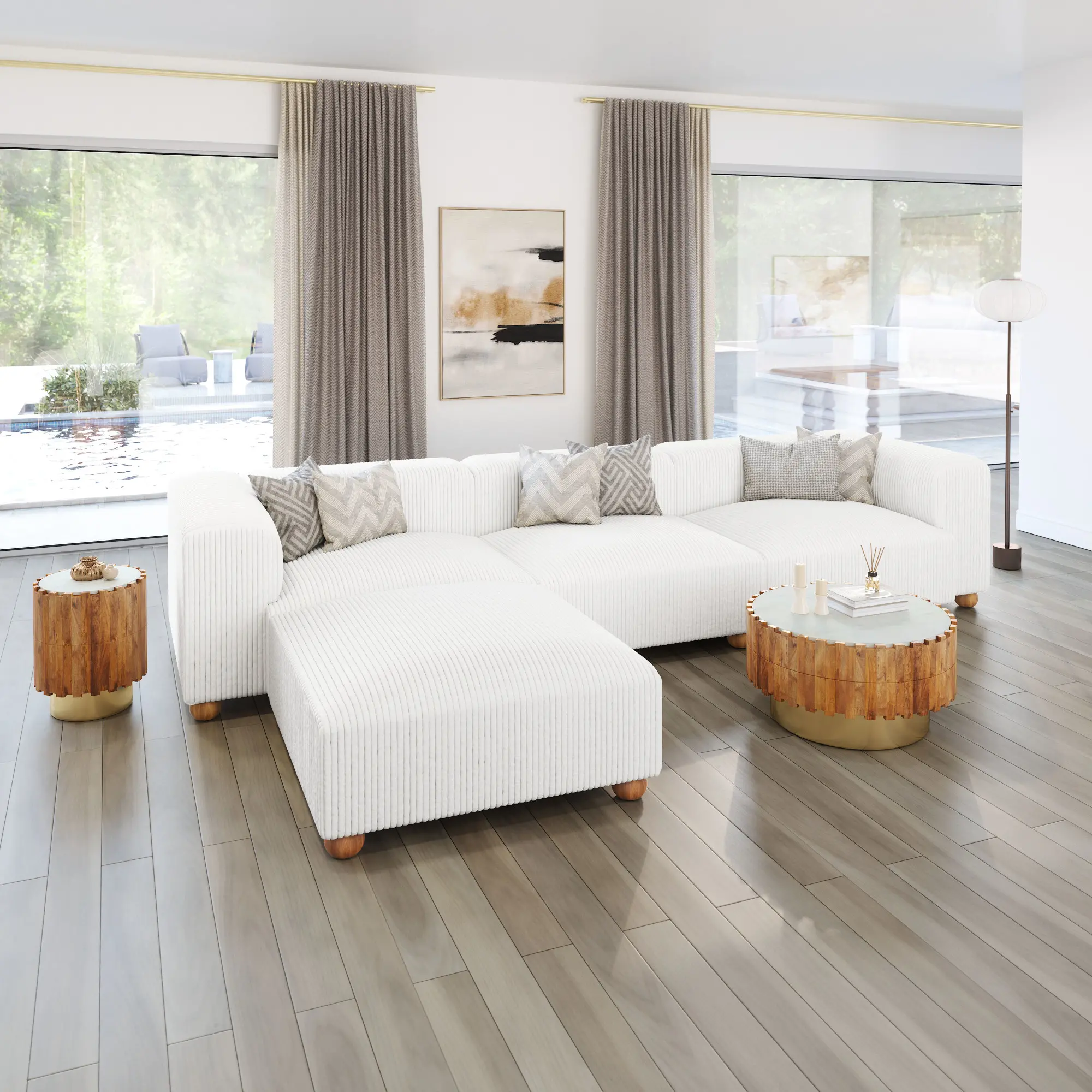 Tanner White Corduroy Ottoman-2