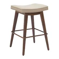 Dalia Beige and Walnut Counter Stool, Set of 2