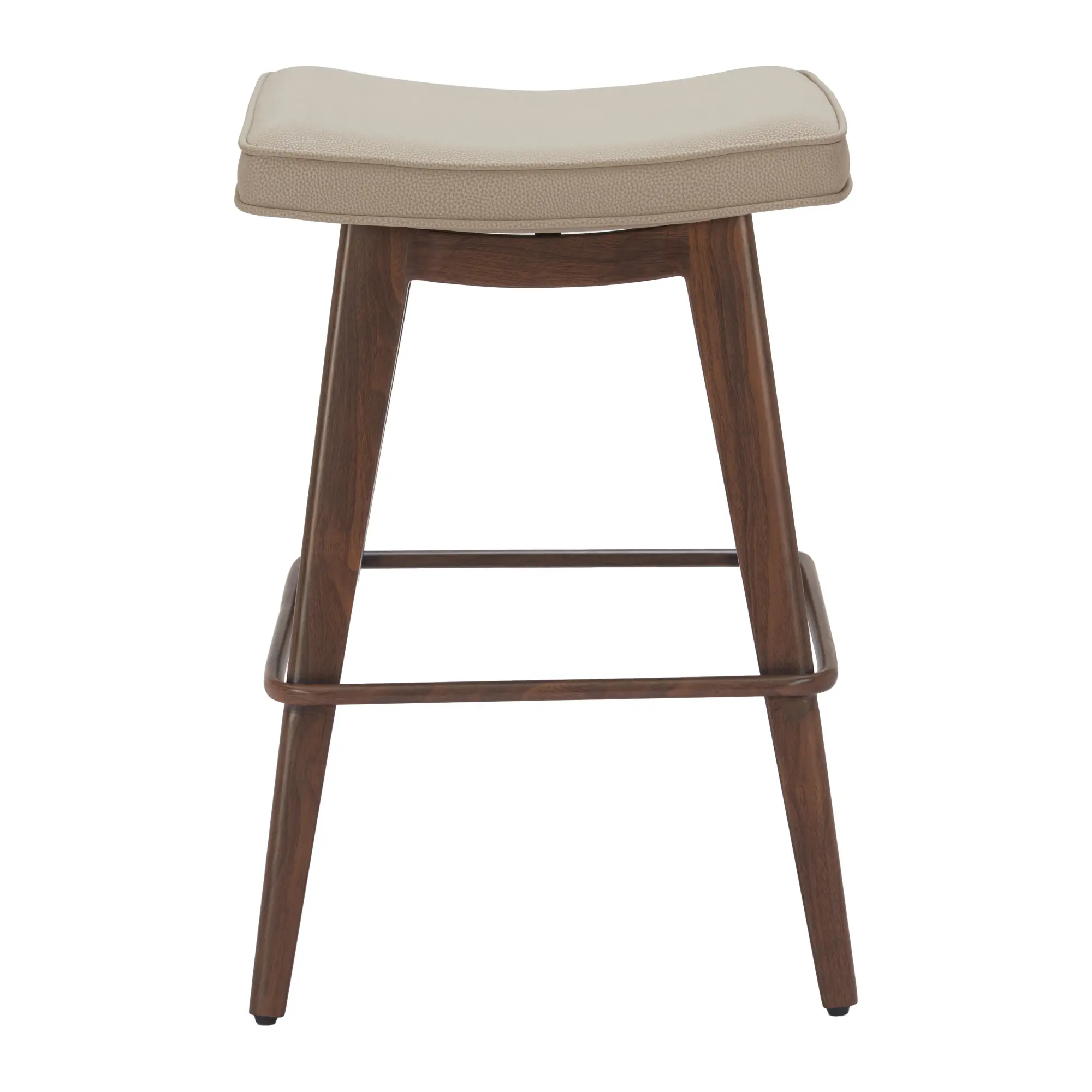 Dalia Beige and Walnut Counter Stool, Set of 2-2