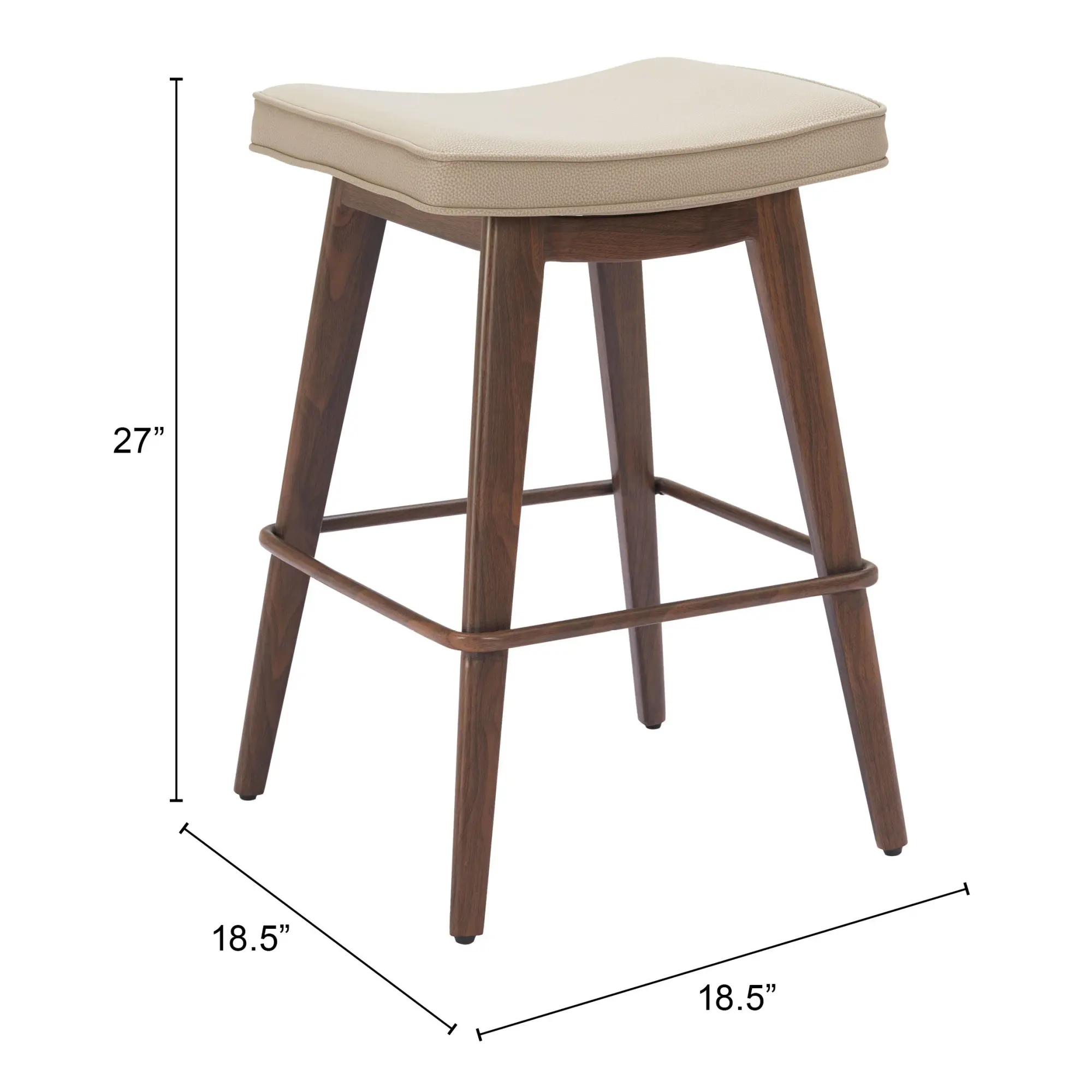 Dalia Beige and Walnut Counter Stool, Set of 2-3
