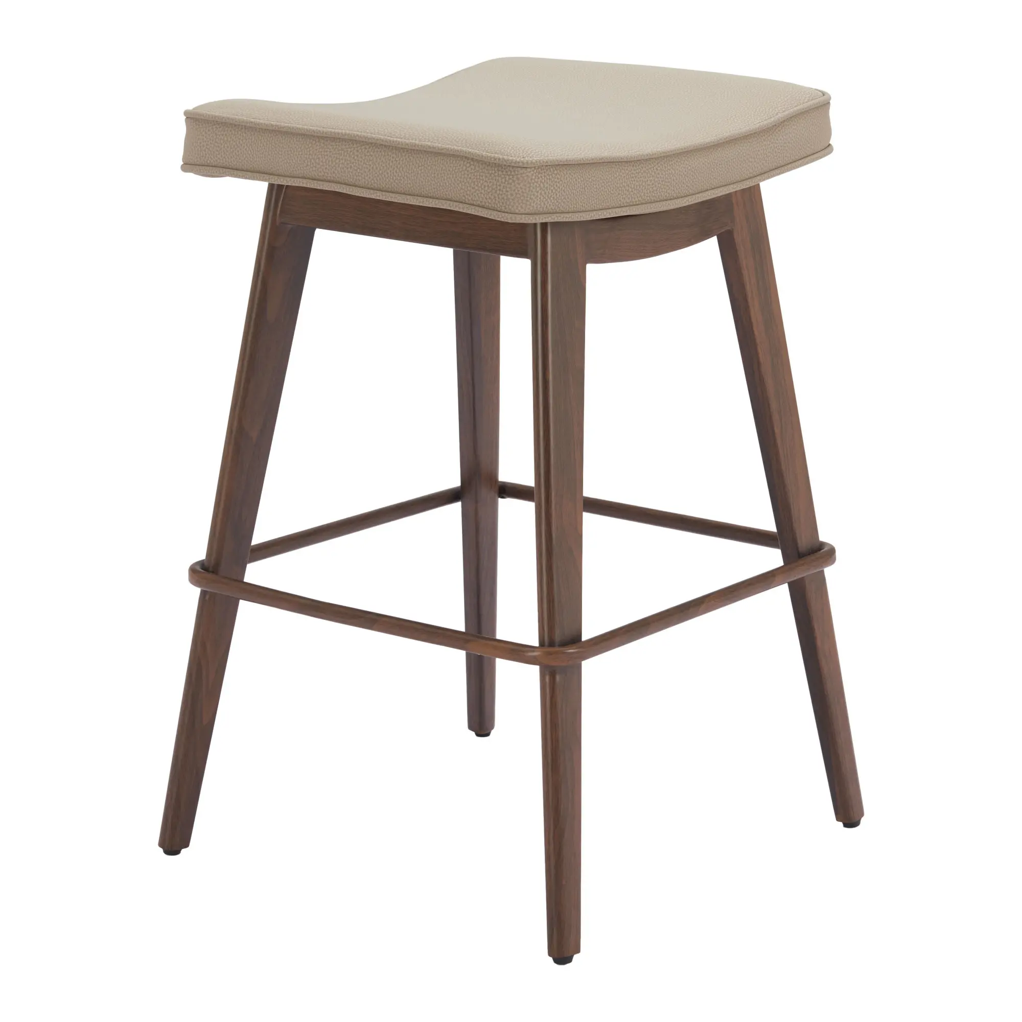 Dalia Beige and Walnut Counter Stool, Set of 2-5