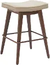 Dalia Beige and Walnut Counter Stool