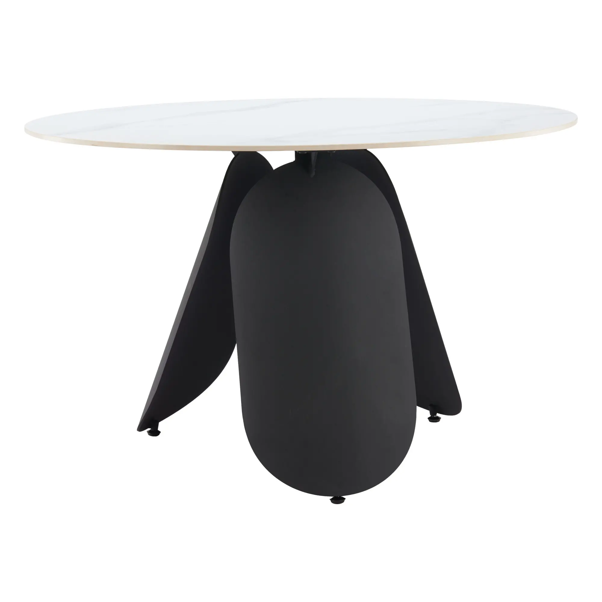 Talon White Marble Round Dining Table-4