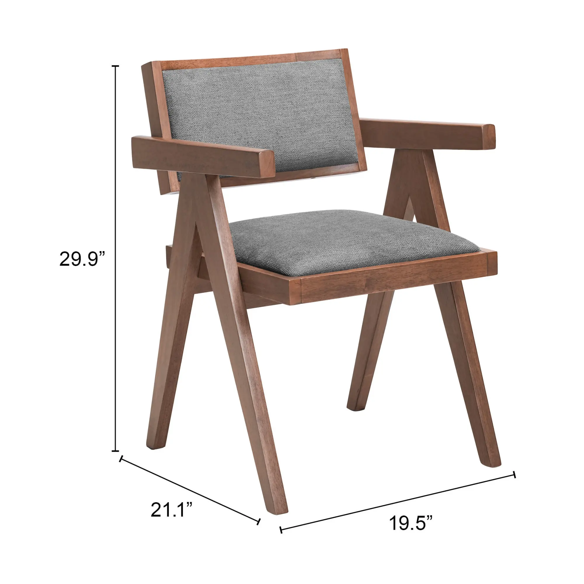 Durham Gray and Walnut Dining Chairs, Set of 2-8