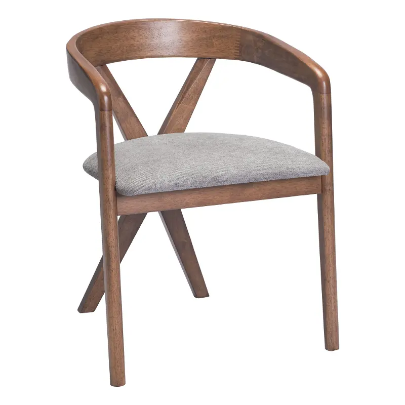 Calais Dove Gray and Walnut Dining Chair