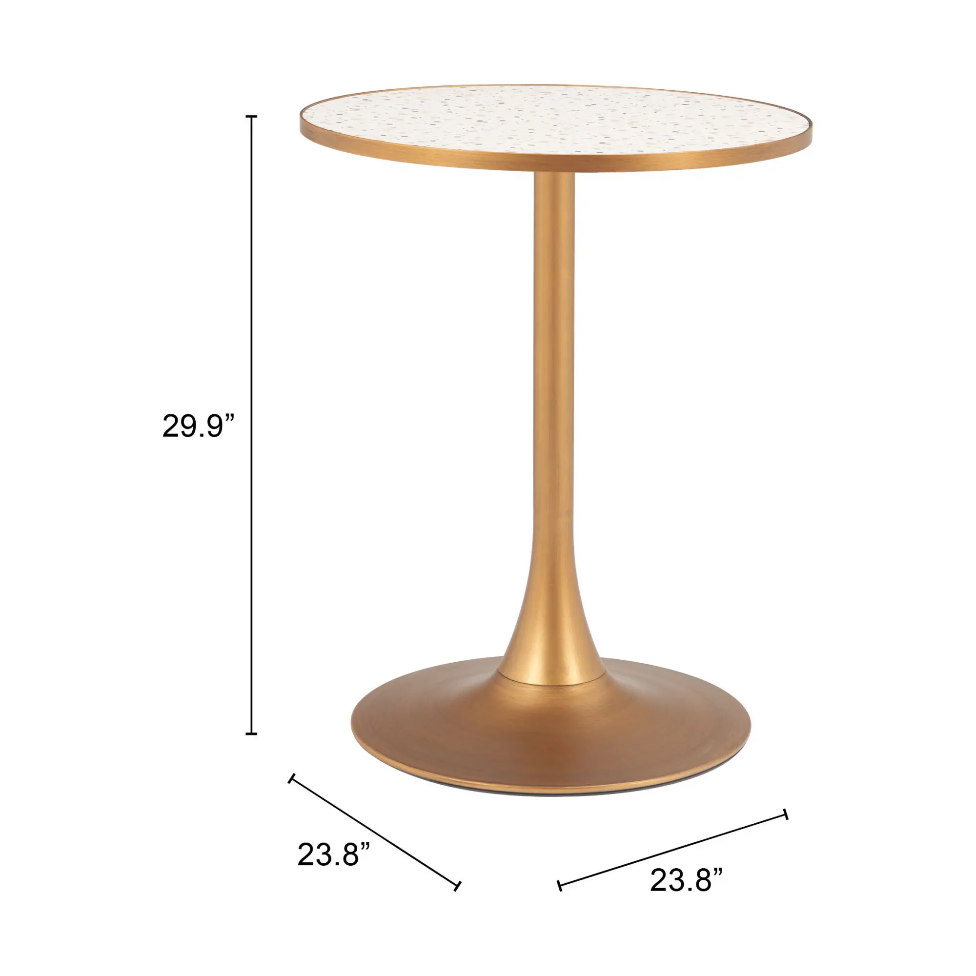 Brent Beige and Gold Bistro Table-6