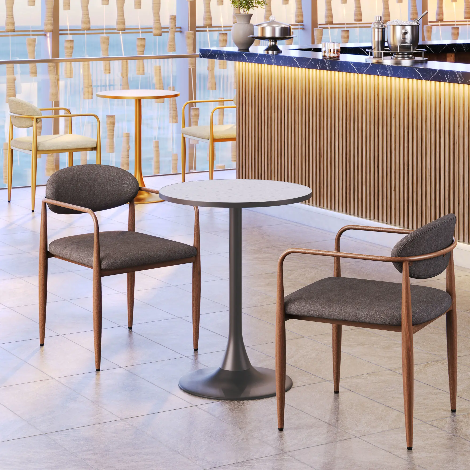 Brent Gray and Bronze Bistro Table-2