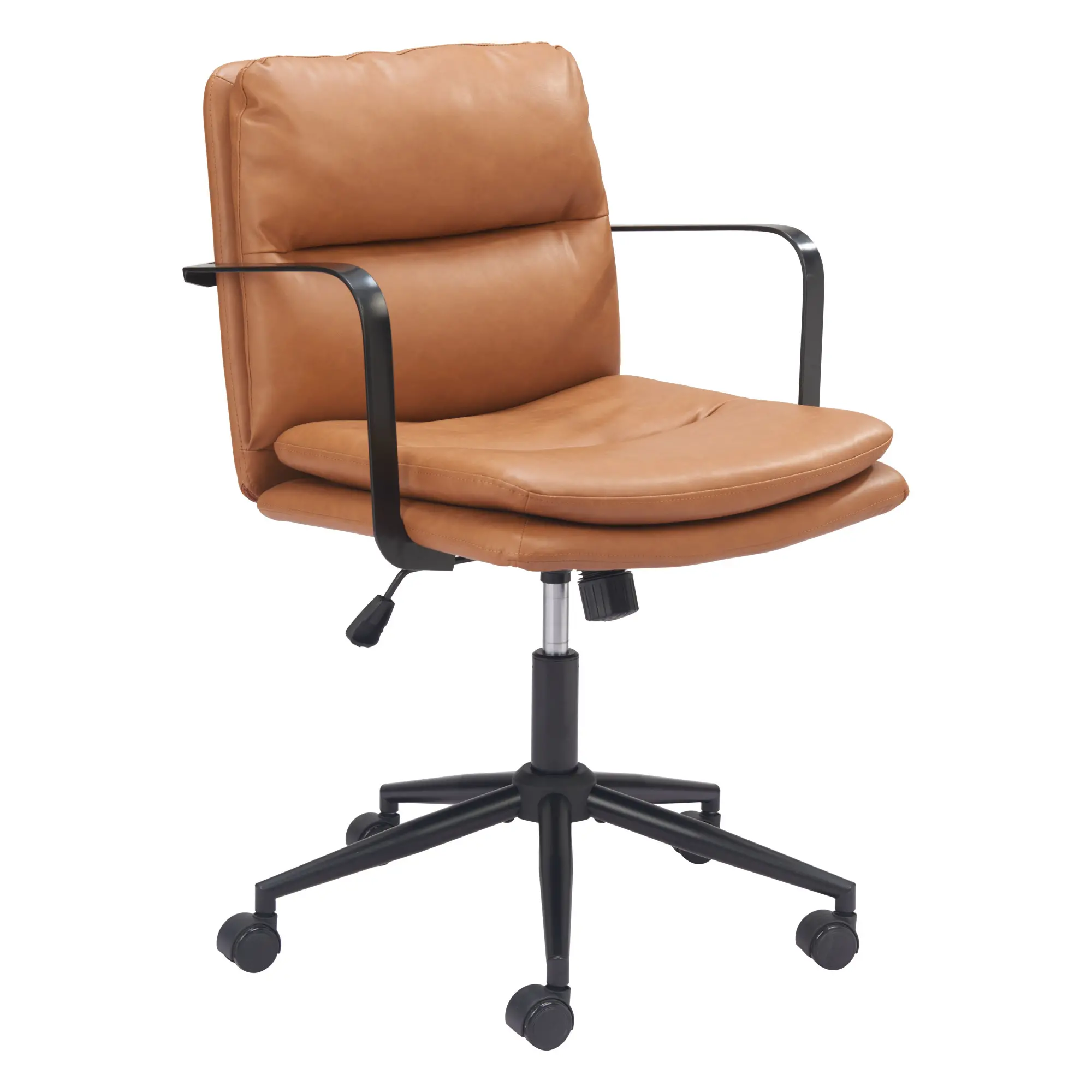 Boulder Brown Faux Leather Office Chair-1