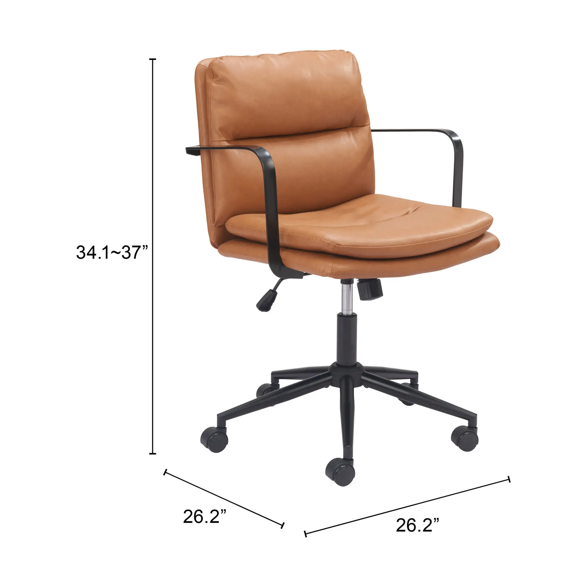 Boulder Brown Faux Leather Office Chair-7