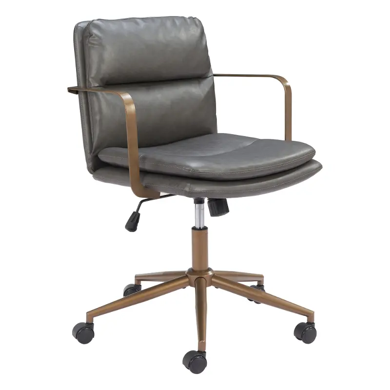 Boulder Gray Faux Leather Office Chair