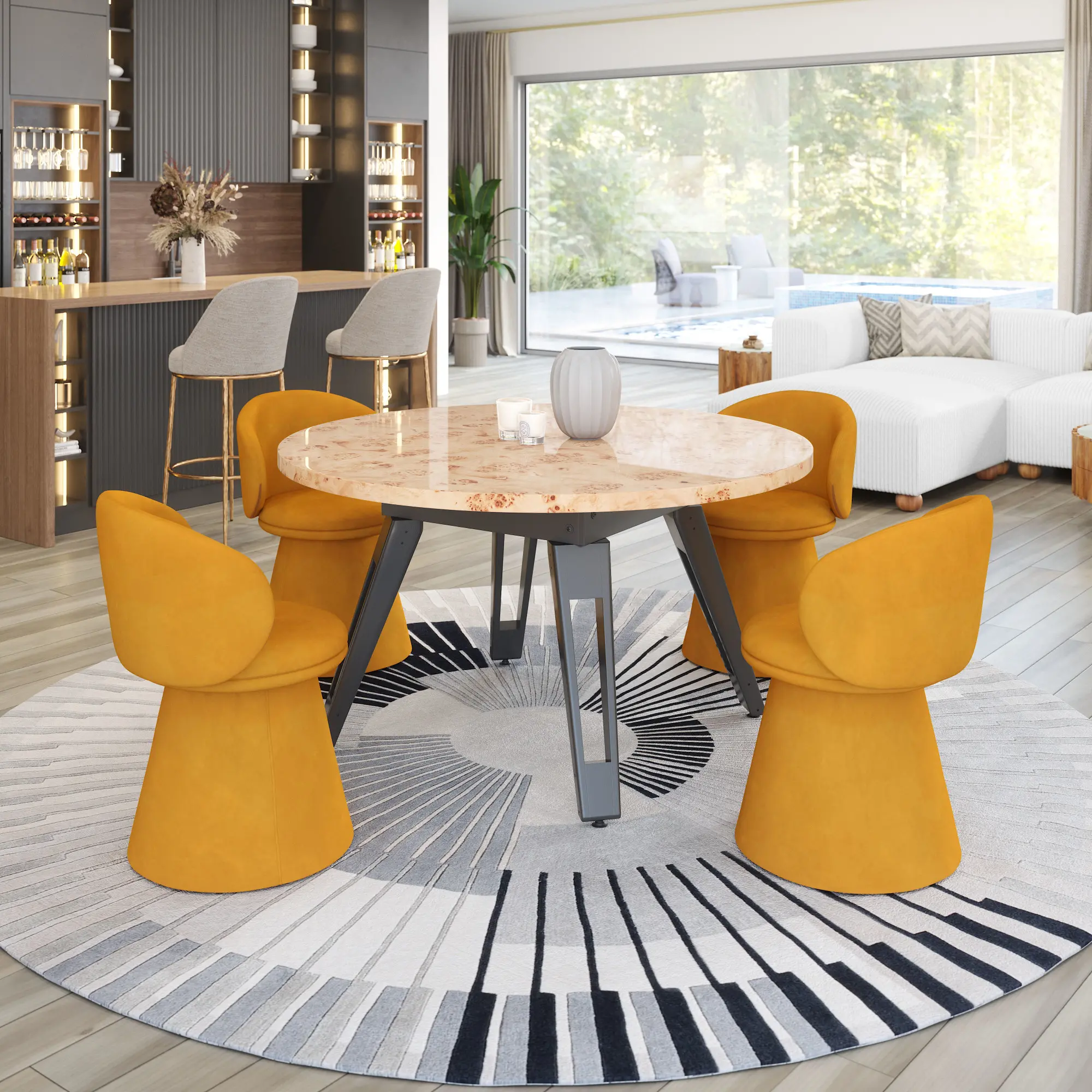 Burke Natural Brown 2 in 1 Dining and Gaming Table-5