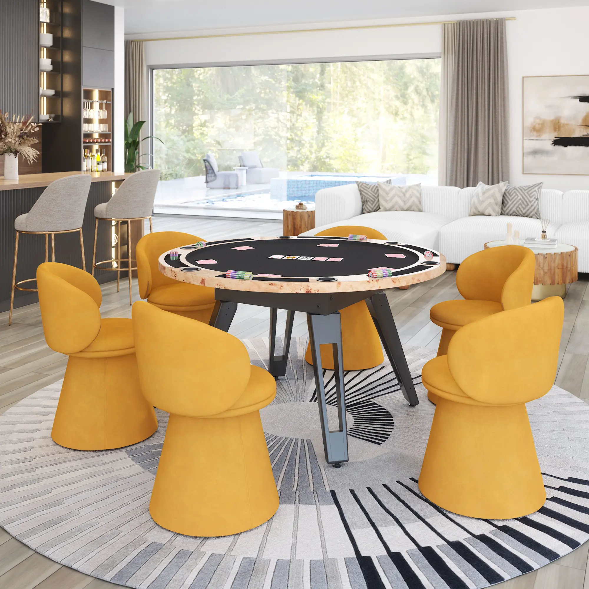 Burke Natural Brown 2 in 1 Dining and Gaming Table-6