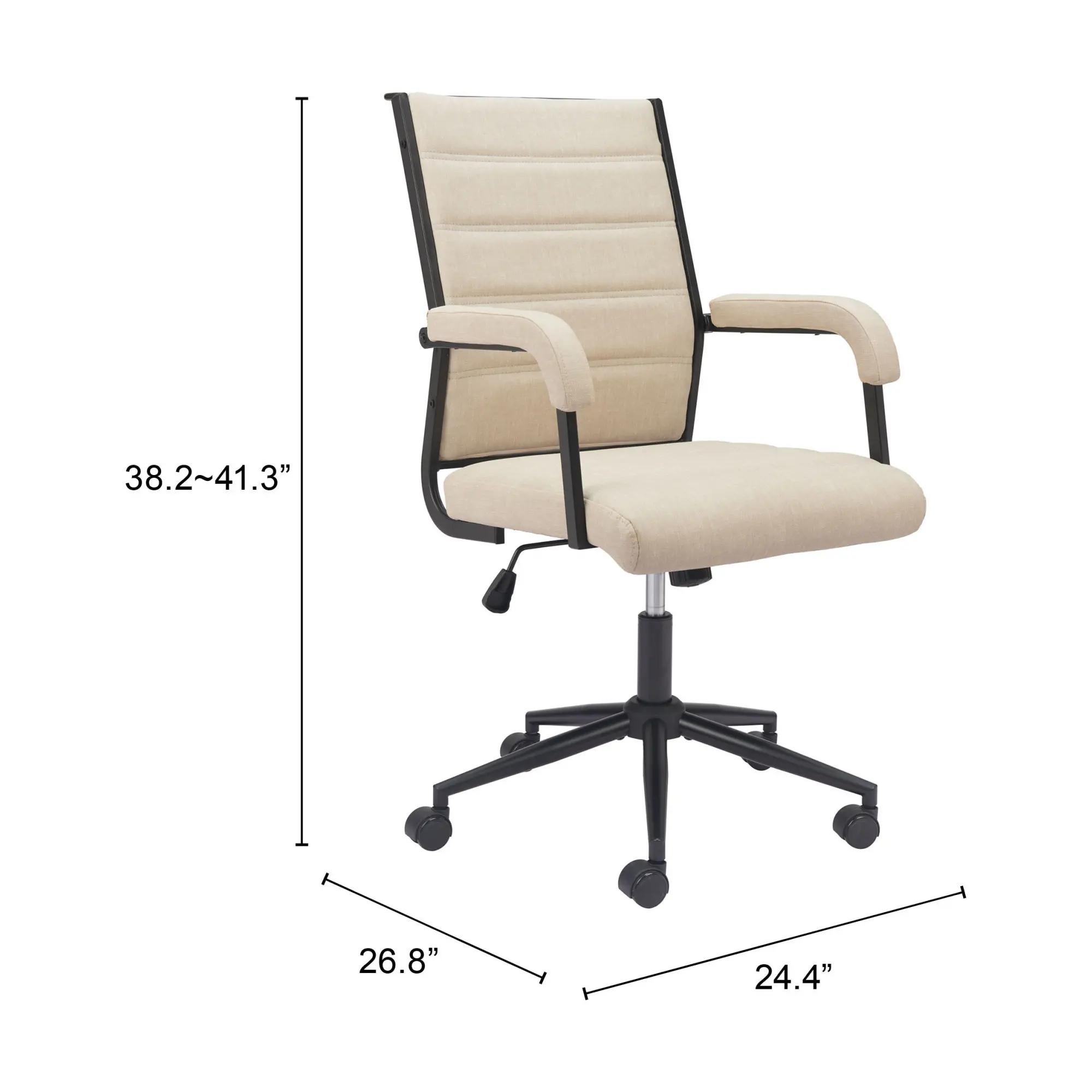 Apex Beige Faux Leather Office Chair-3