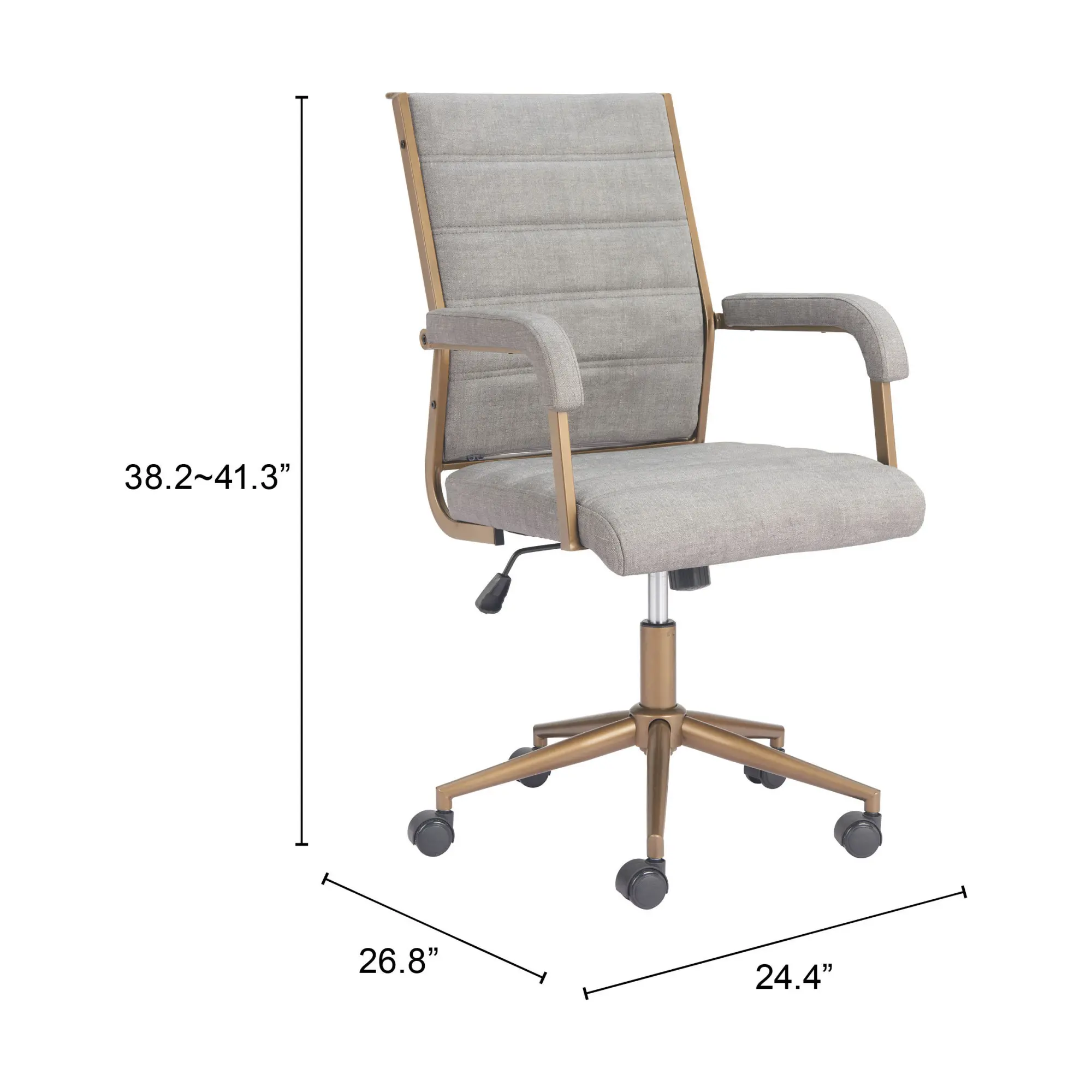 Apex Gray Faux Leather Office Chair-3