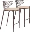 Selena Taupe and Brown Counter Stools, Set of 2