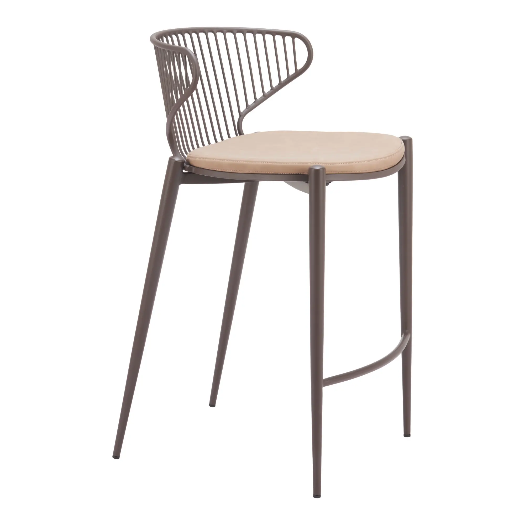 Selena Taupe and Brown Counter Stools, Set of 2-6