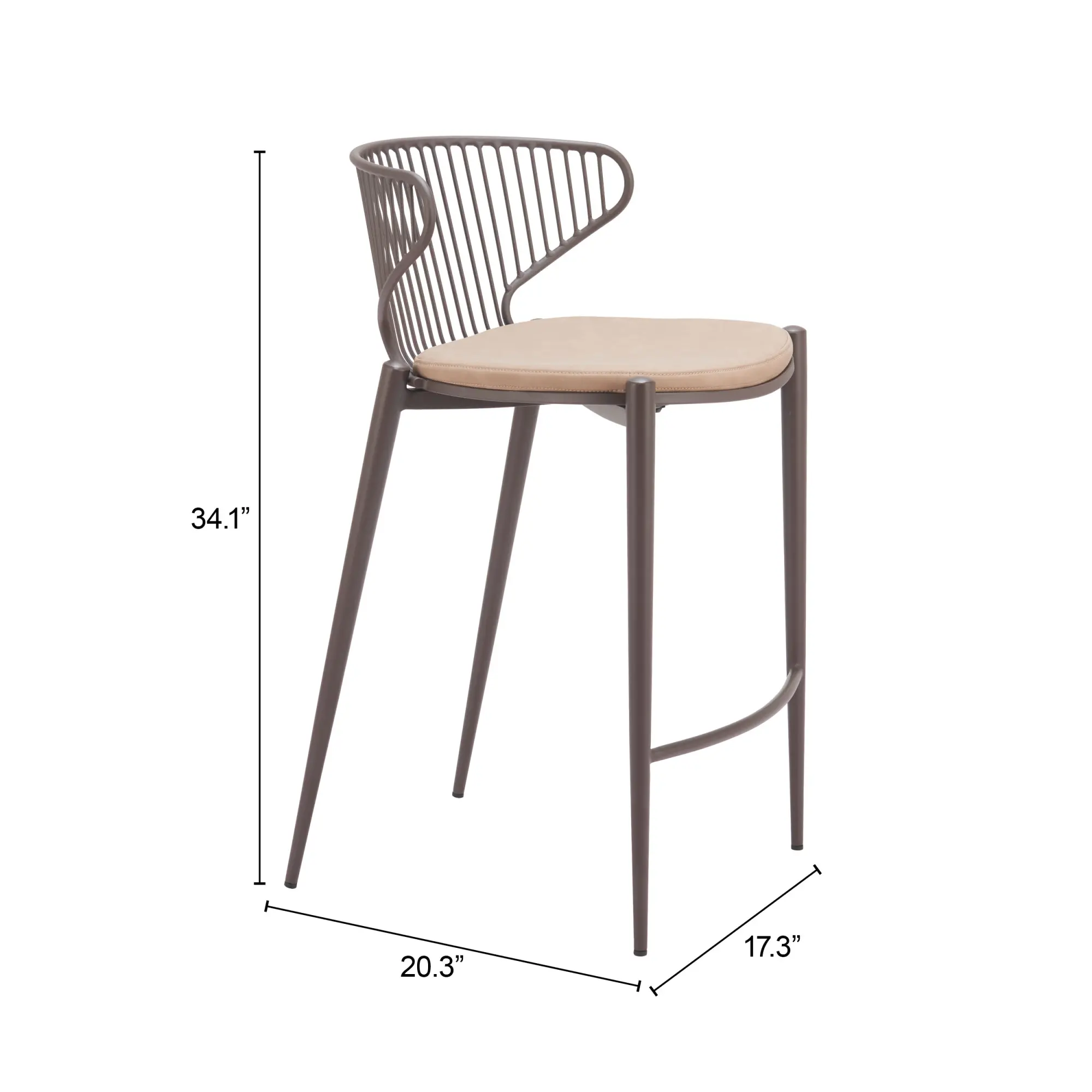 Selena Taupe and Brown Counter Stools, Set of 2-7