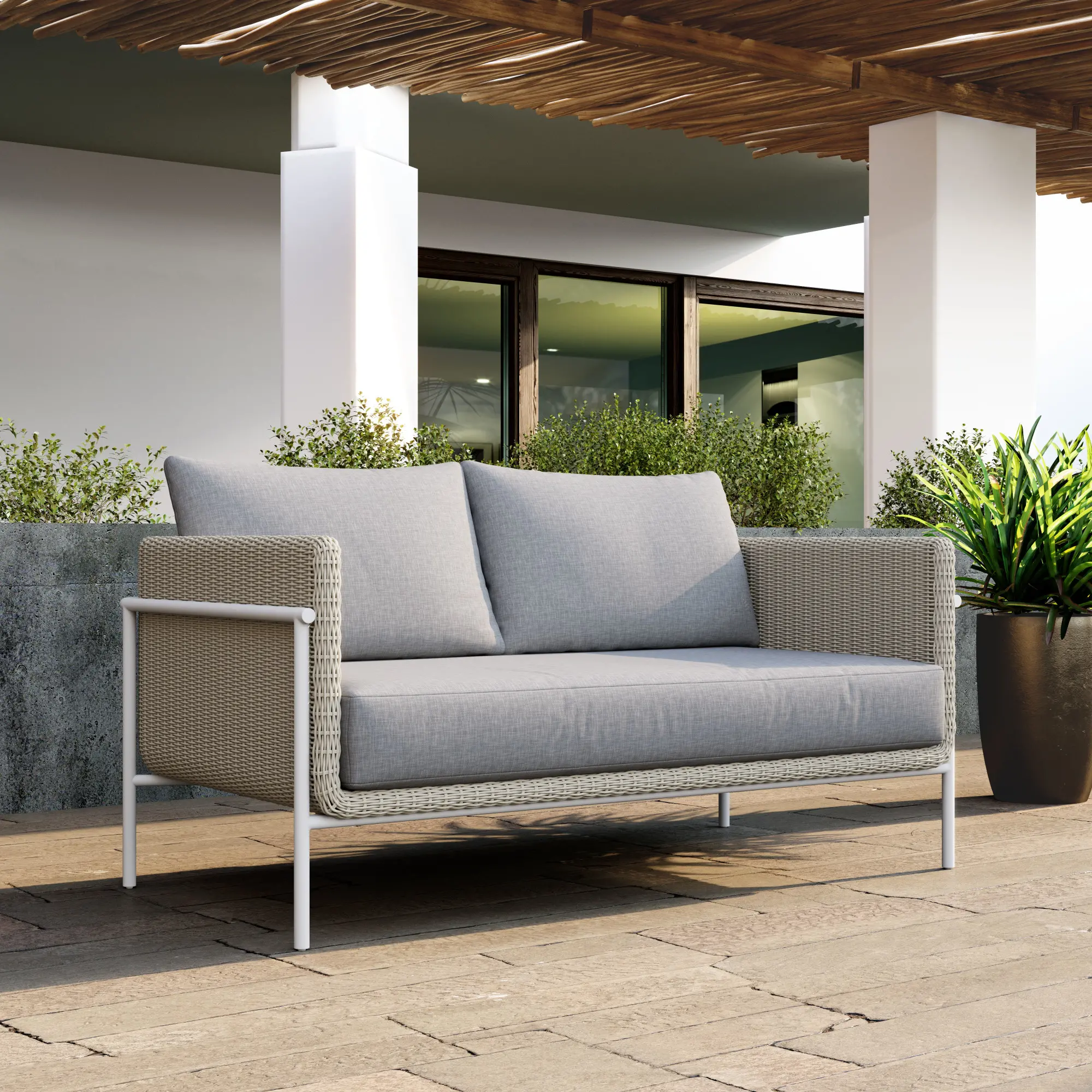 Fjord Gray Outdoor Loveseat-2