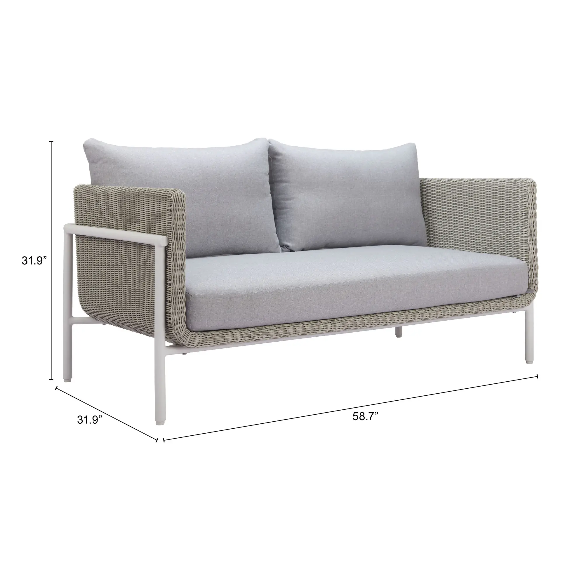 Fjord Gray Outdoor Loveseat-7