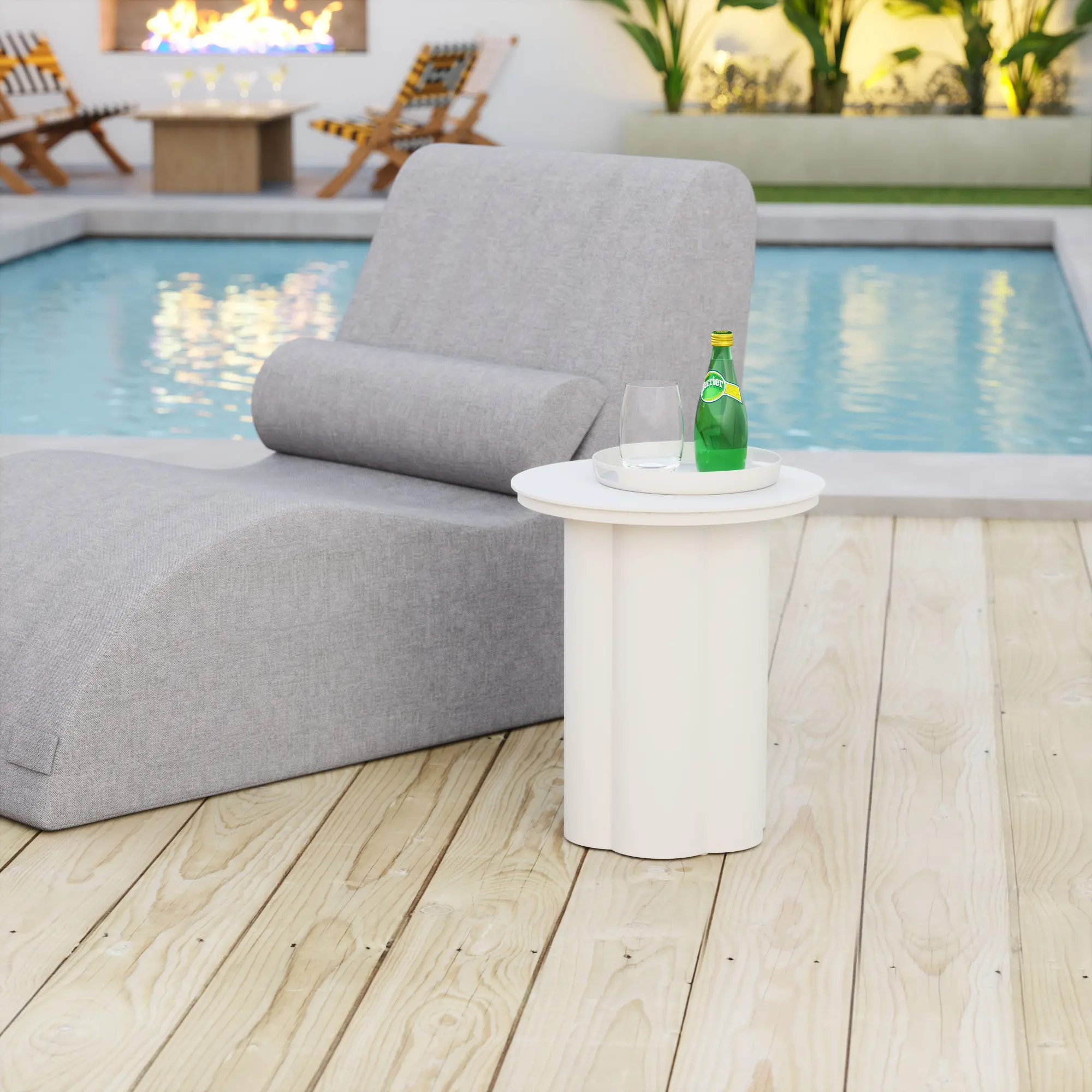 Kona White Outdoor Side Table-1