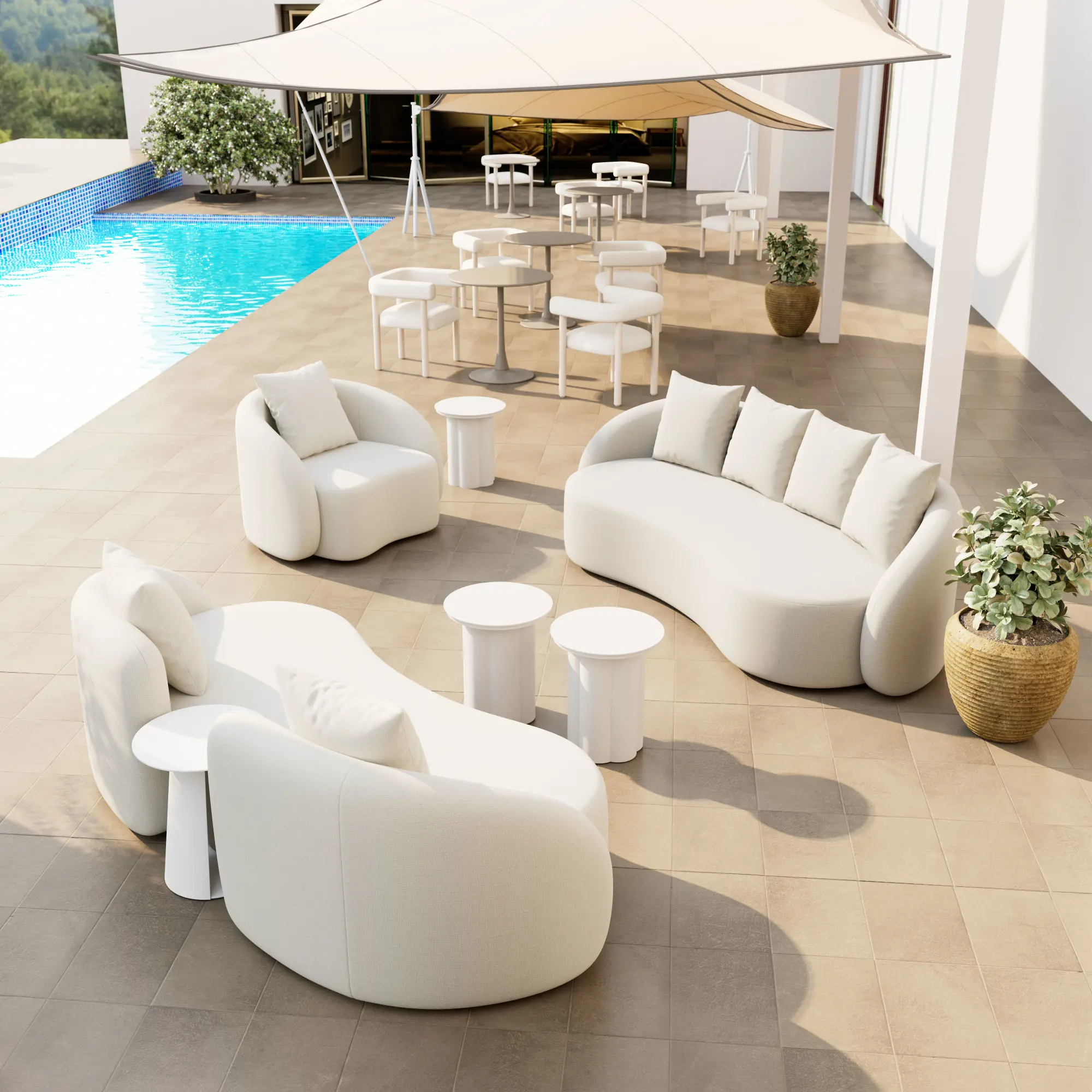 Kona White Outdoor Side Table-2