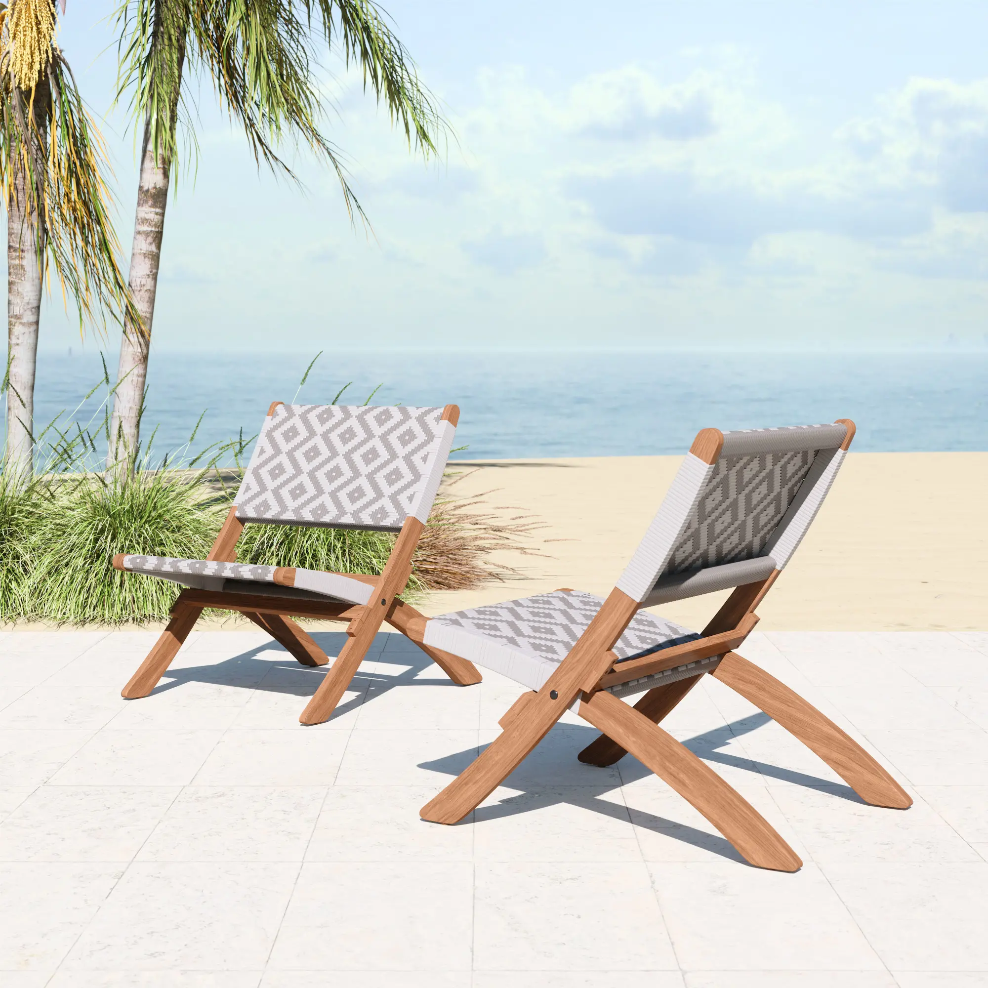 Tropica Gray Outdoor Lounge Chair-3