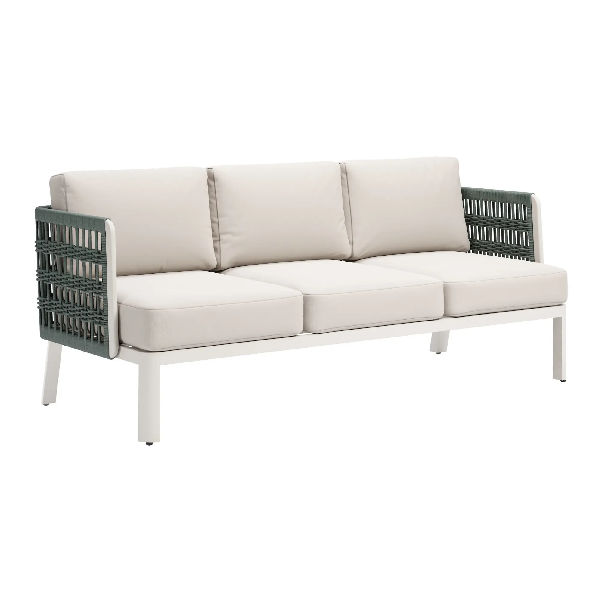 Bristol White and Green Outdoor Sofa-1