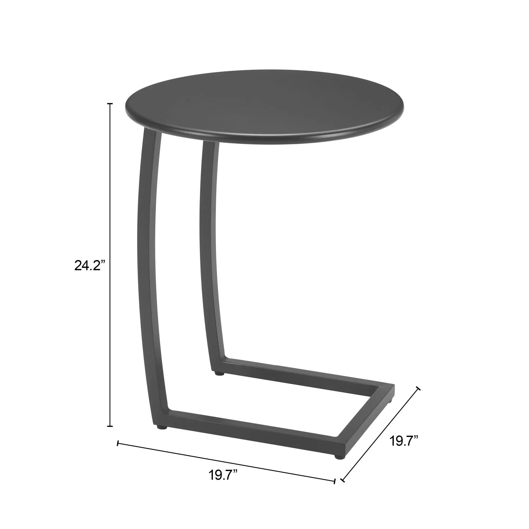 Nordic Black Outdoor End Table-7