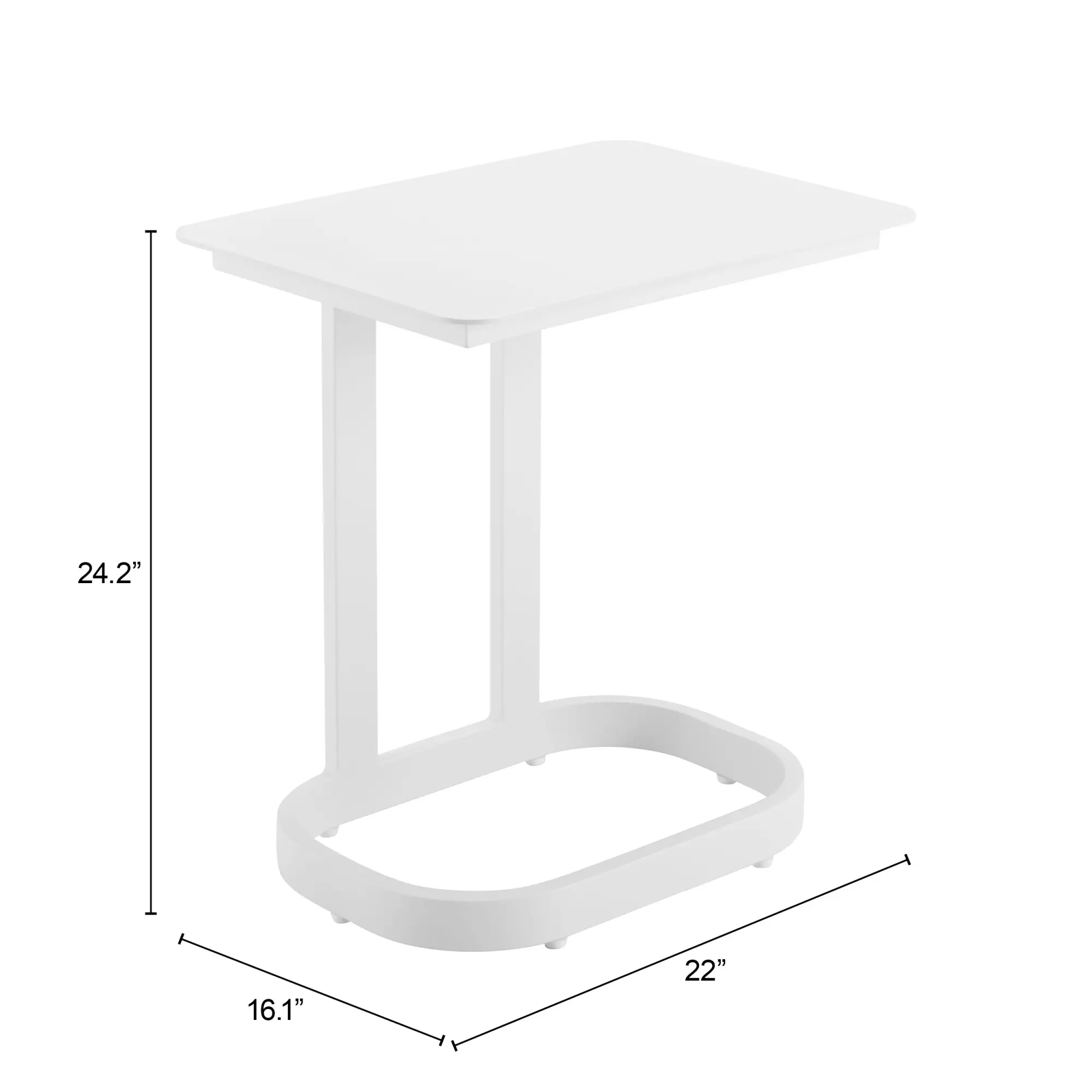 Flint White Outdoor End Table-3