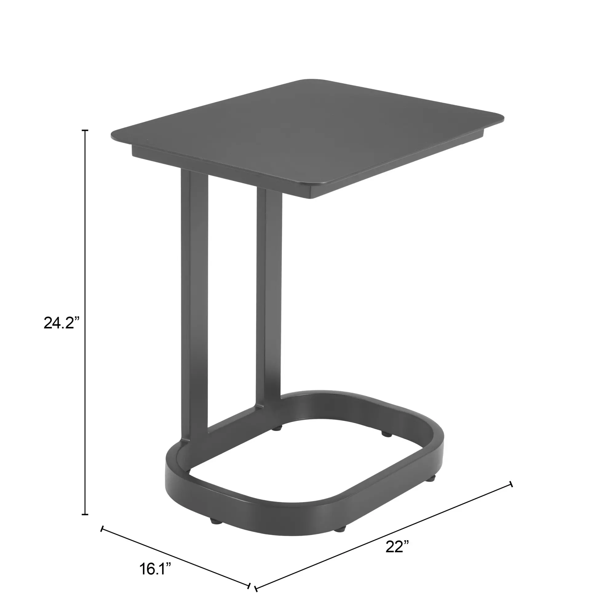 Flint Black Outdoor End Table-3