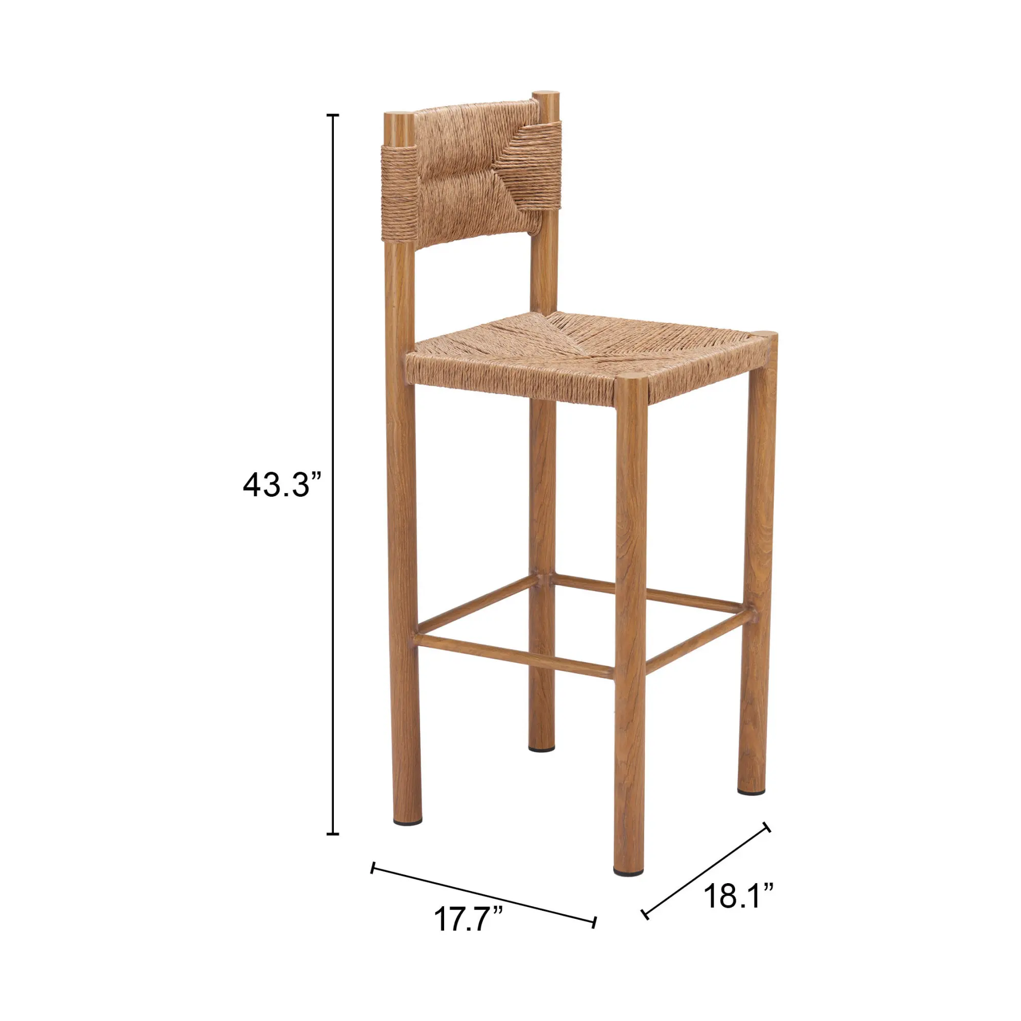 Ives Natural Brown Outdoor Barstools, Set of 2-10