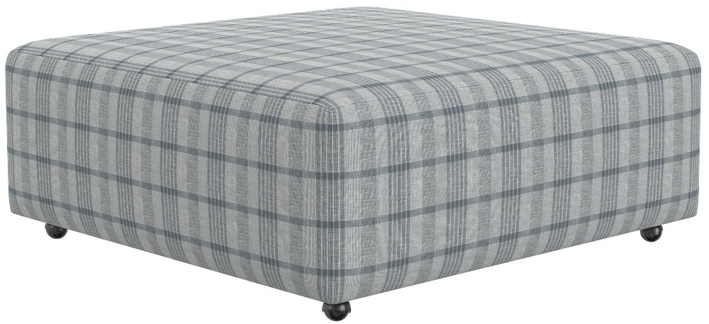 Chappy Chambray Plaid Cocktail Ottoman