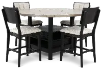 Cline Two-Tone Gray Counter Height 5 Piece Dining Set