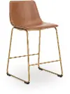 Vorsa Brown and Gold Counter Height Stool