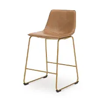 Vorsa Taupe and Gold Counter Height Stool