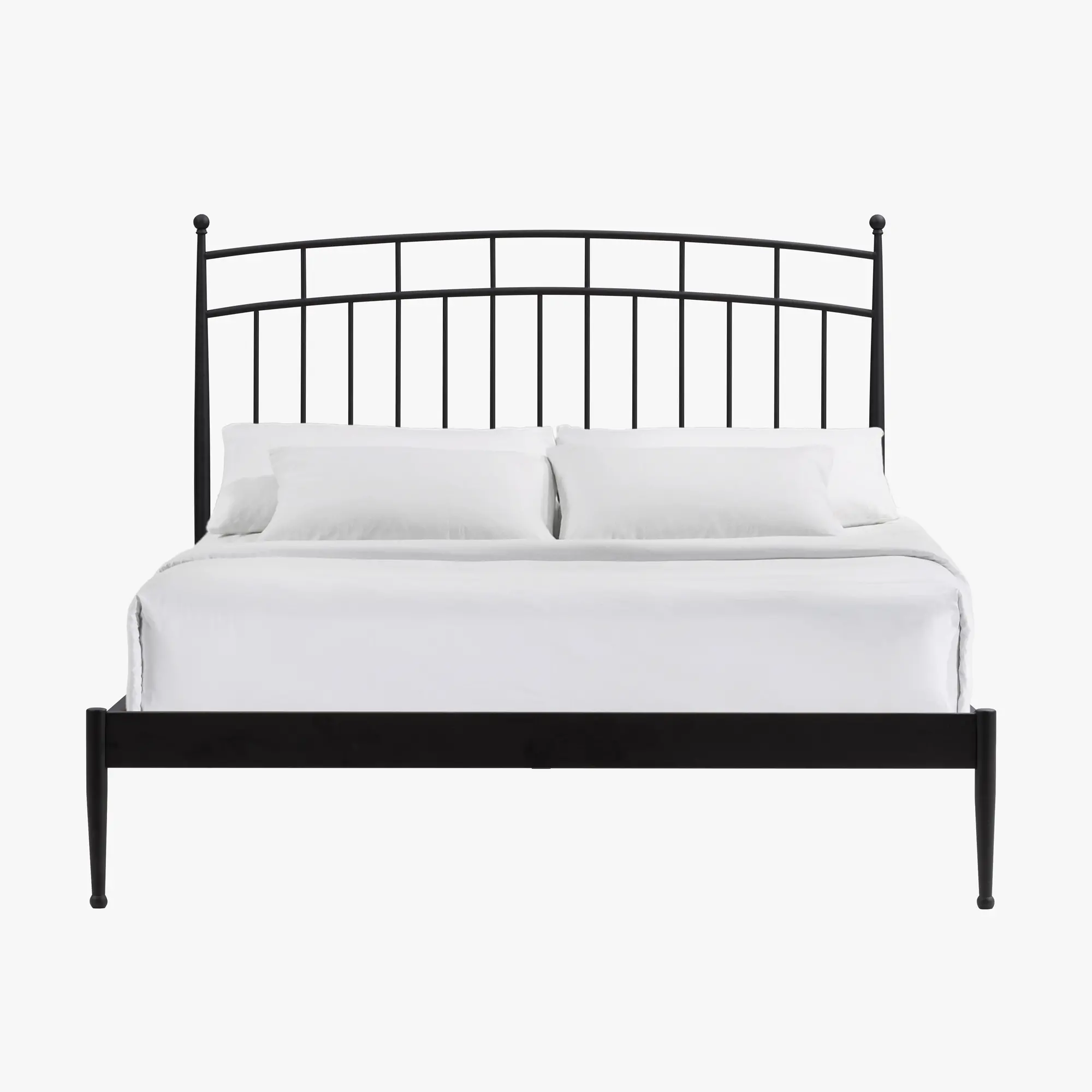 Traditional Black Metal Queen Bed-3