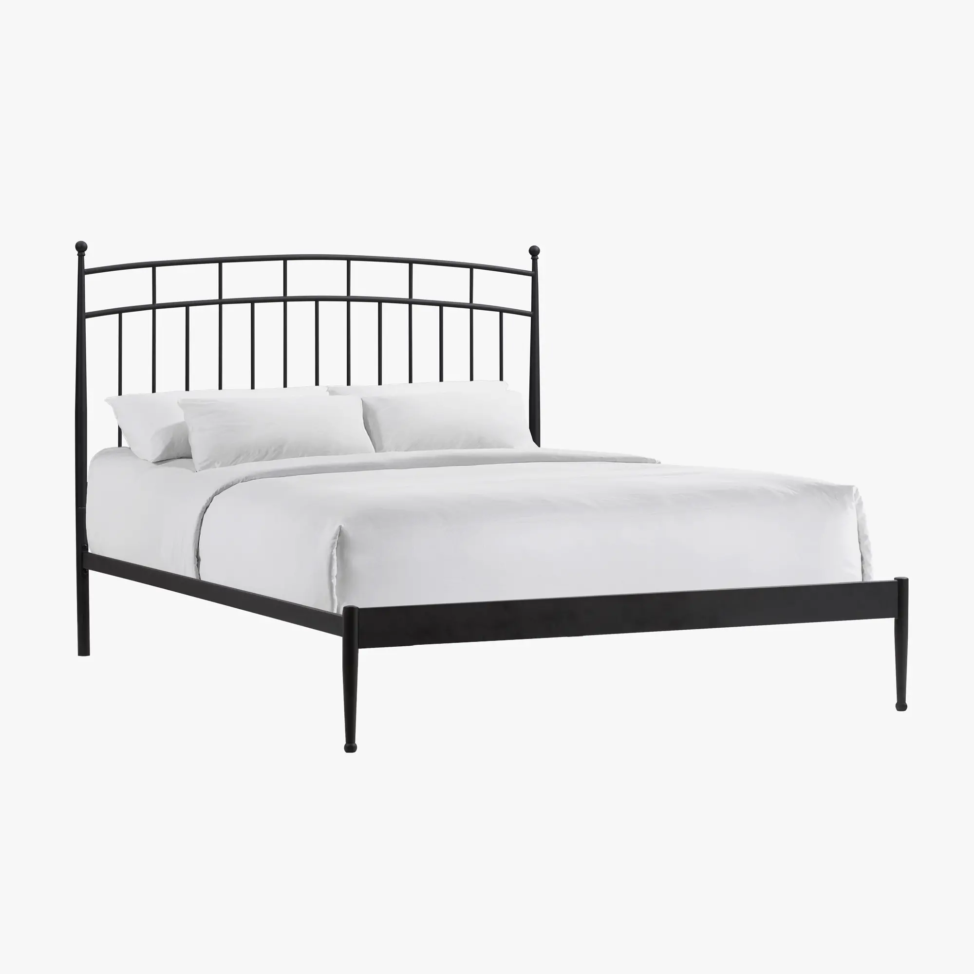 Traditional Black Metal Queen Bed-4