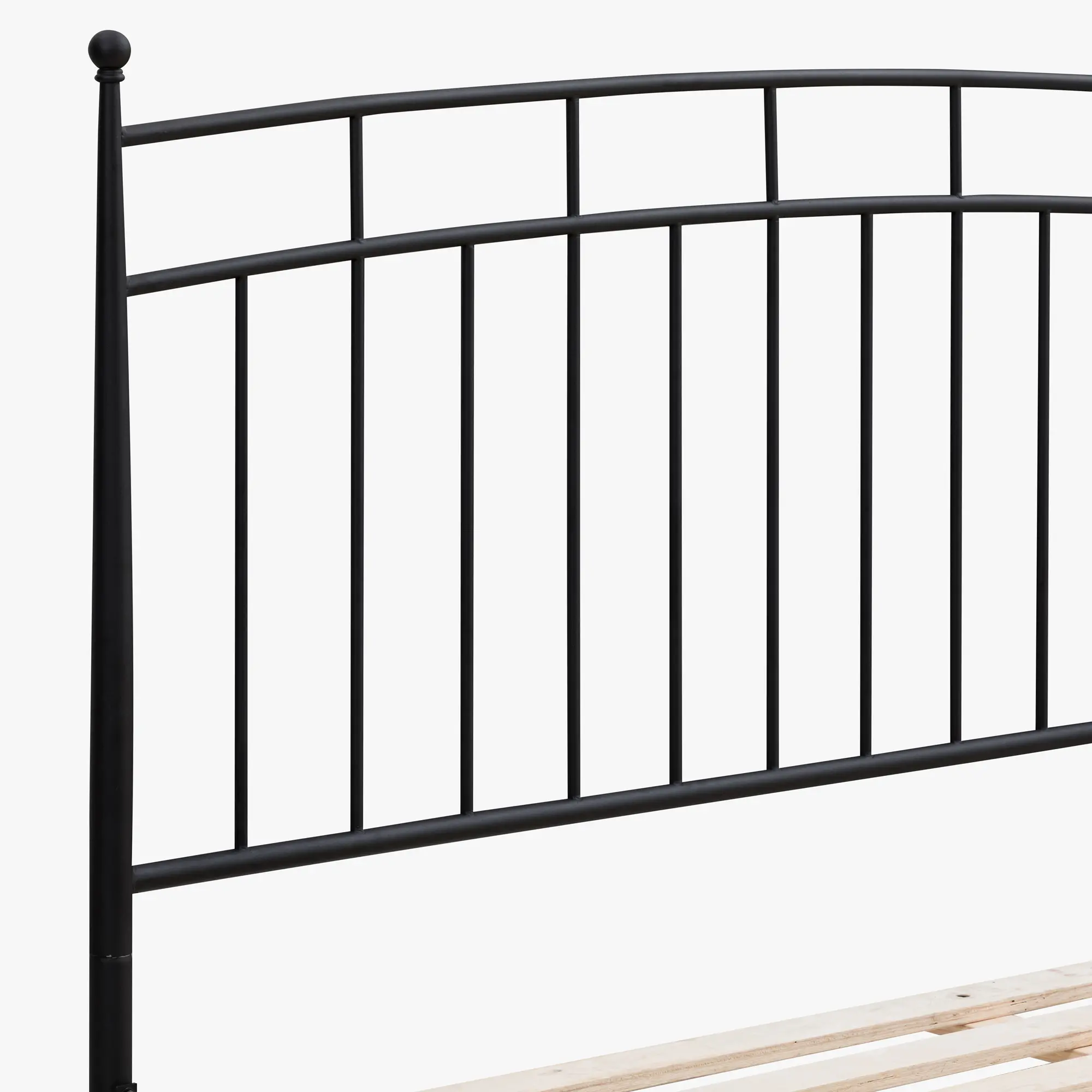 Traditional Black Metal Queen Bed-5
