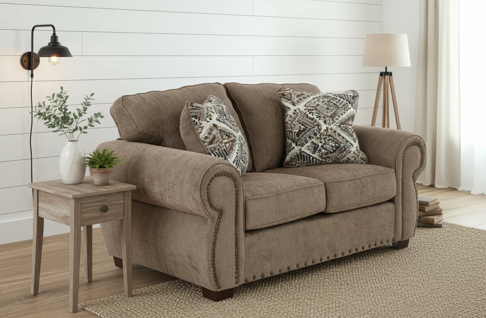 SOULOV/SHRYBRK Southport Sherry Bark Brown Loveseat-9