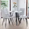 Lennox White Marble Iron Leg Dining Table