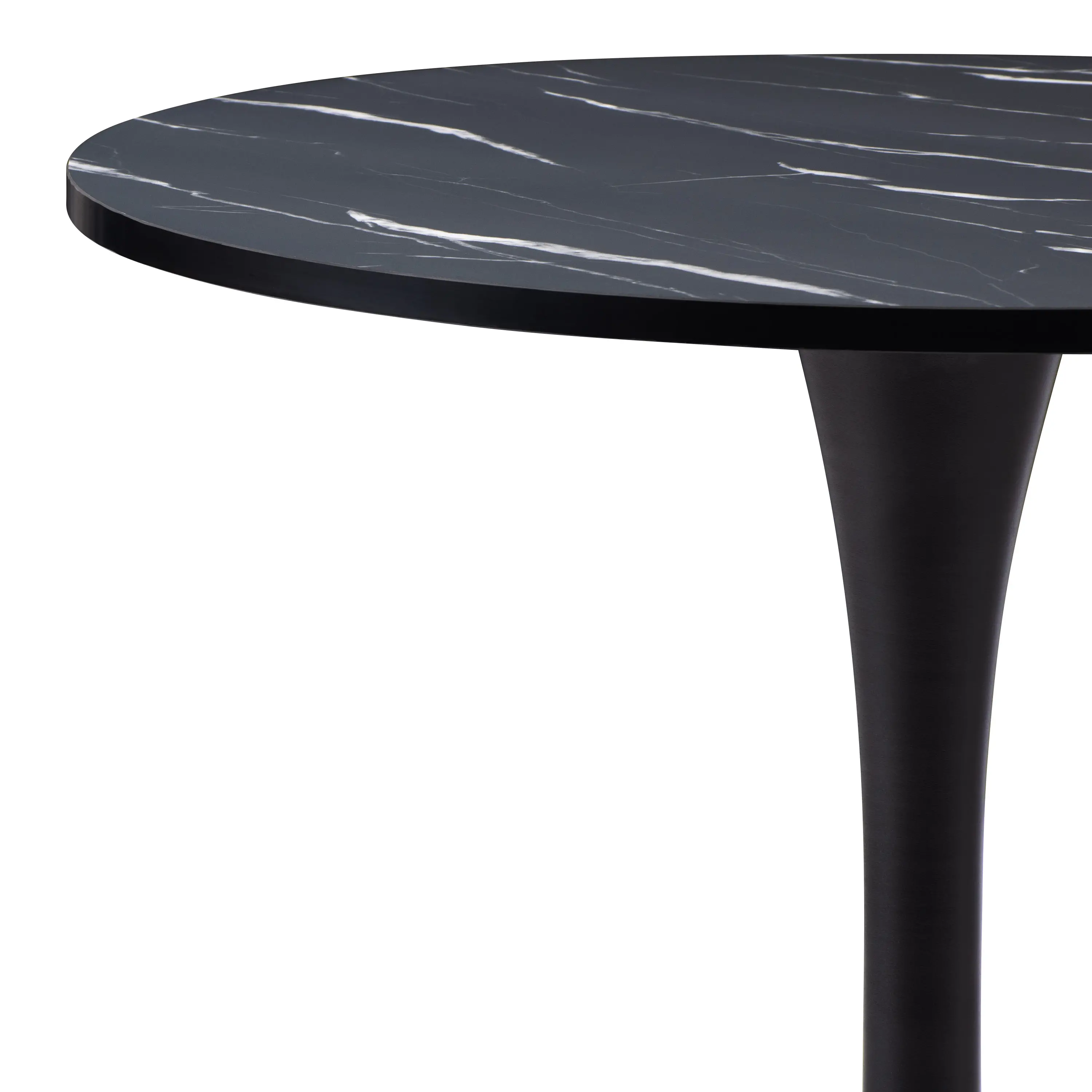 Ivo Black Marble 28  Round Bistro Table-3