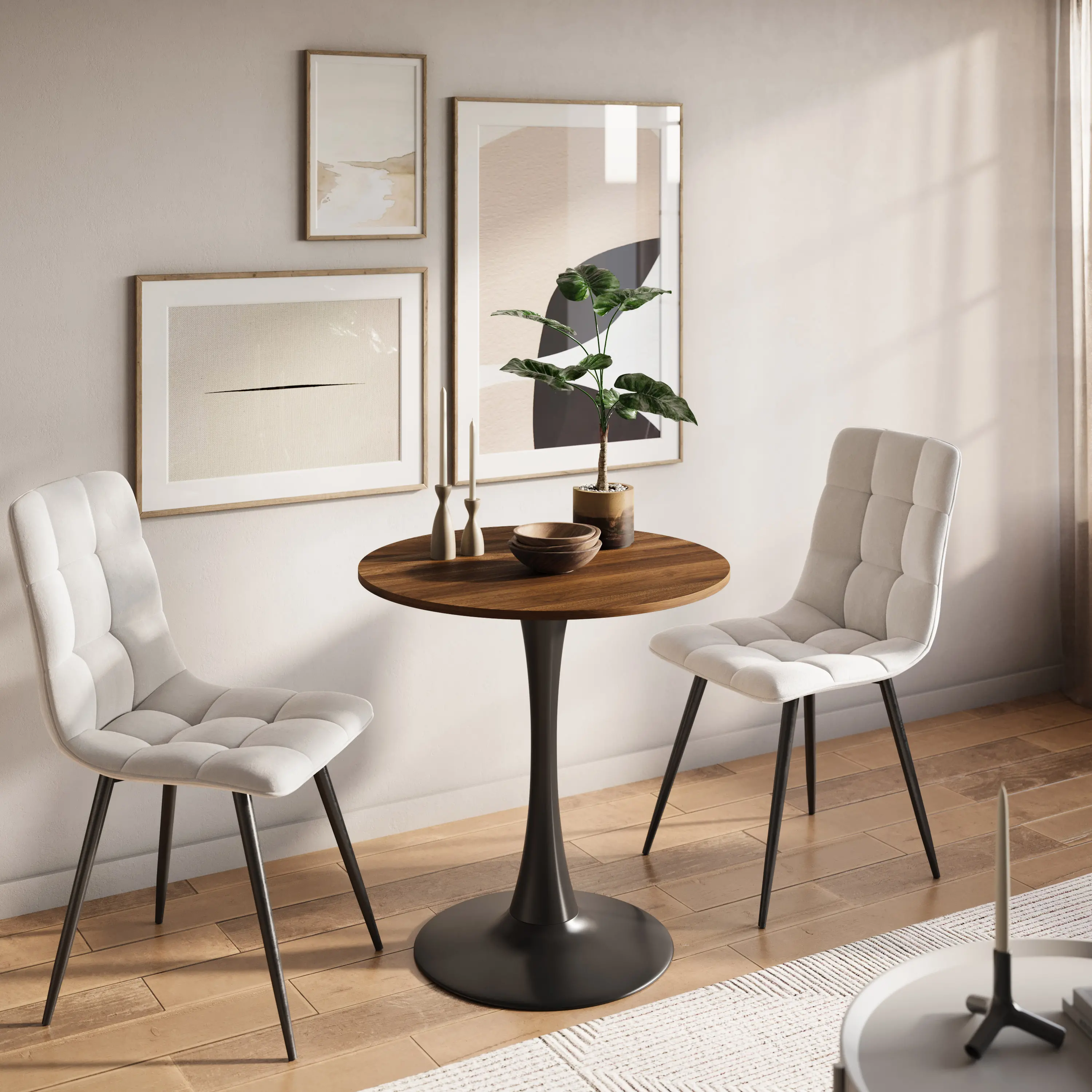 Ivo Brown Wood 28  Round Bistro Table-2