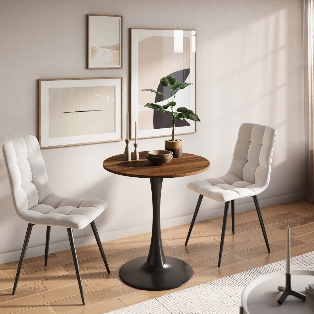Ivo Brown Wood 28" Round Bistro Table