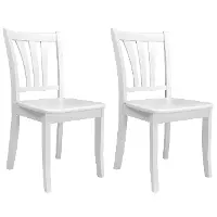 Dillon White Wood Dining Chairs, Set of 2