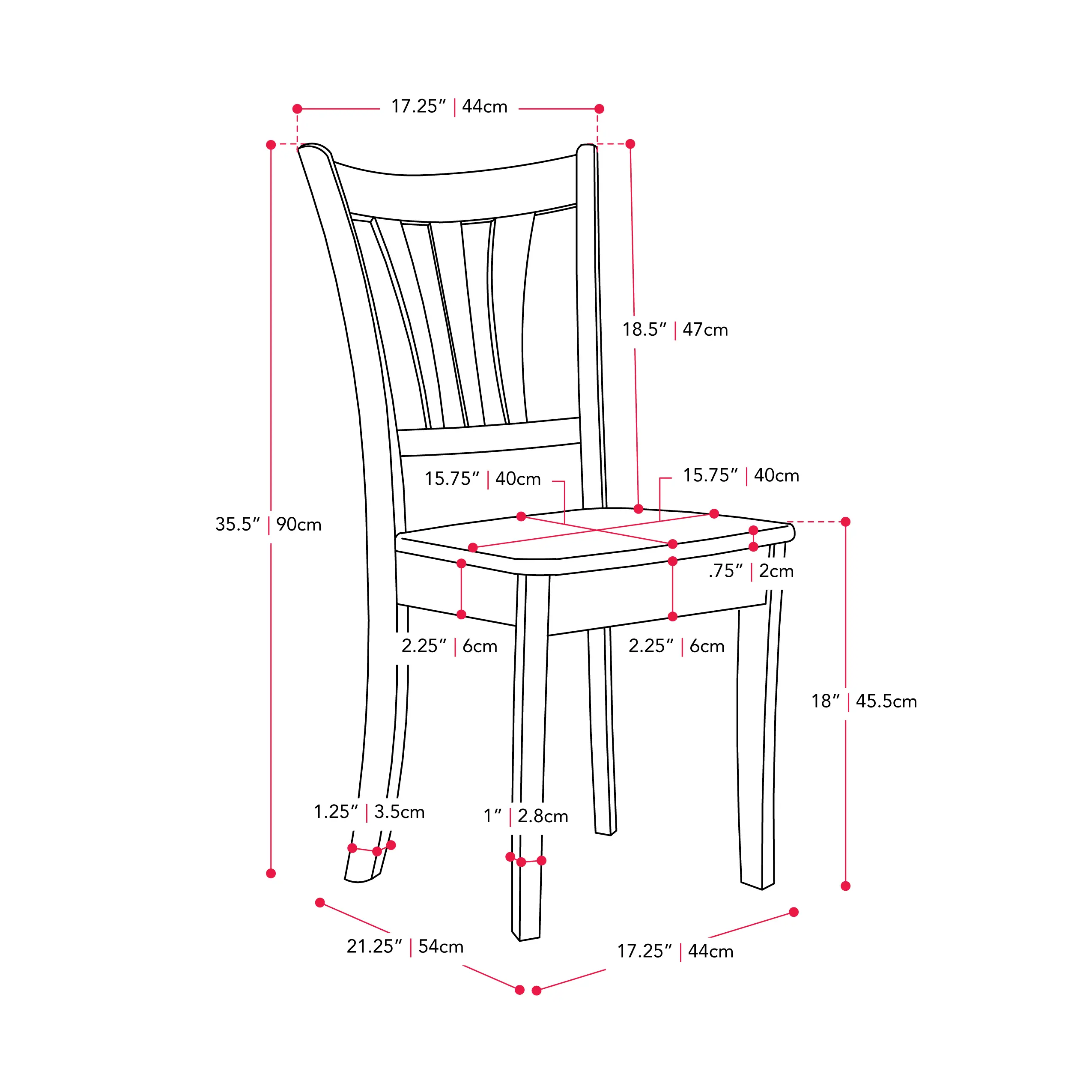 Dillon Dark Brown Wood Dining Chairs, Set of 2-10