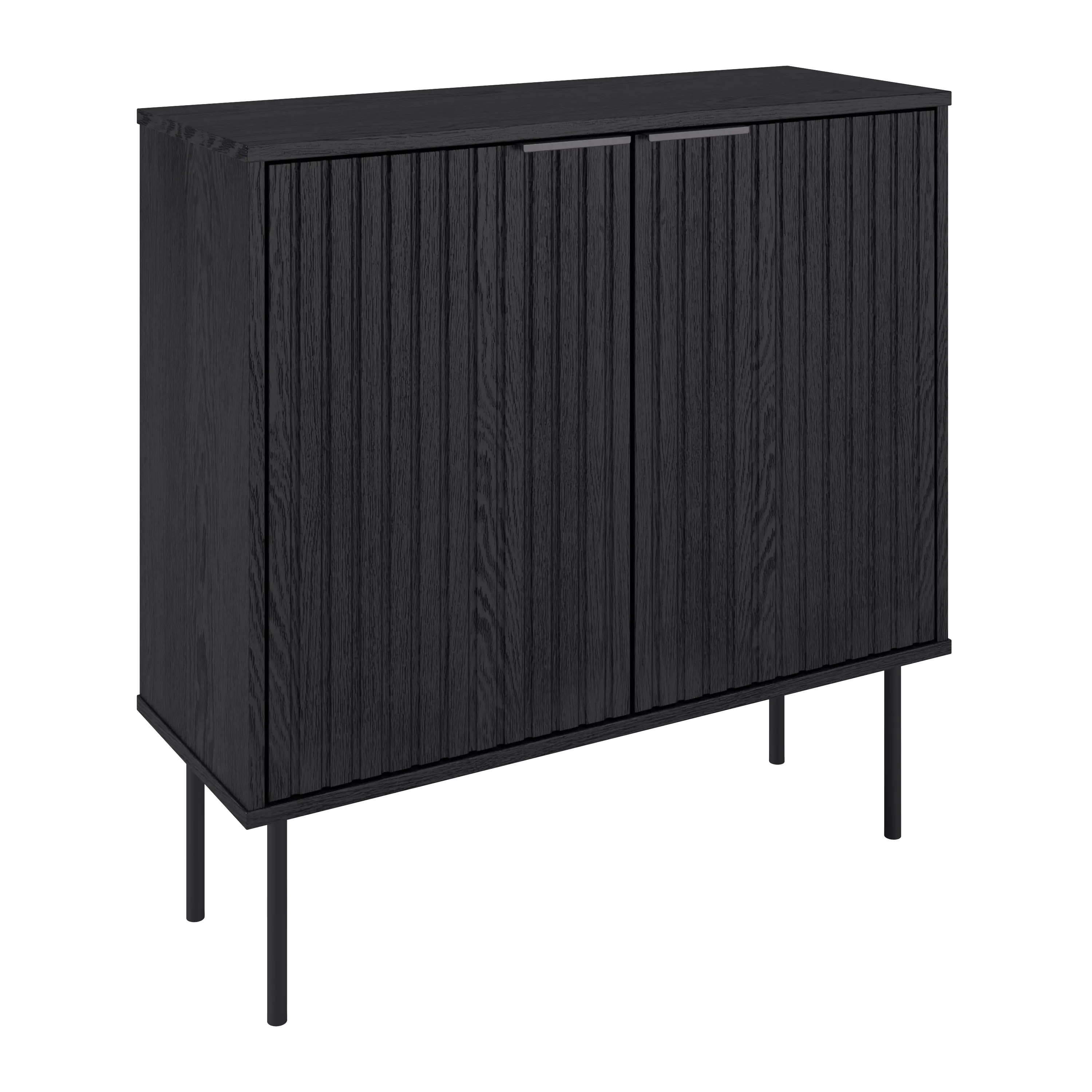 Lysander Black Fluted Bar Cabinet-1