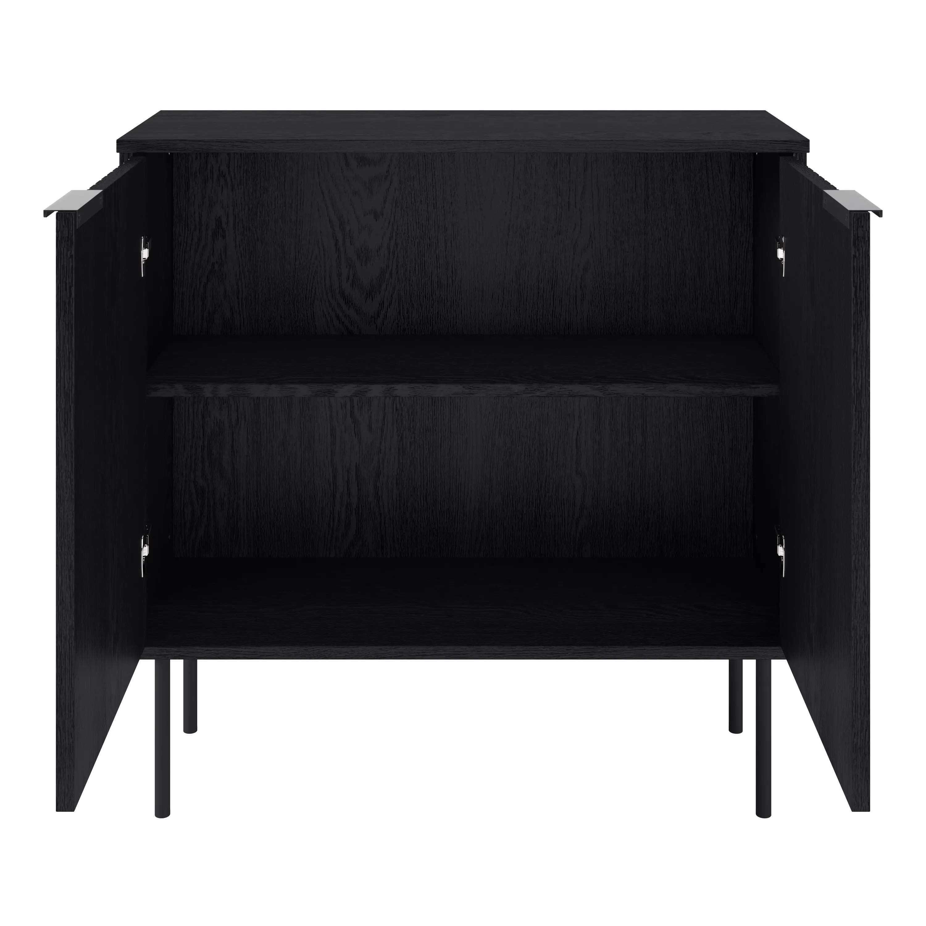 Lysander Black Fluted Bar Cabinet-5
