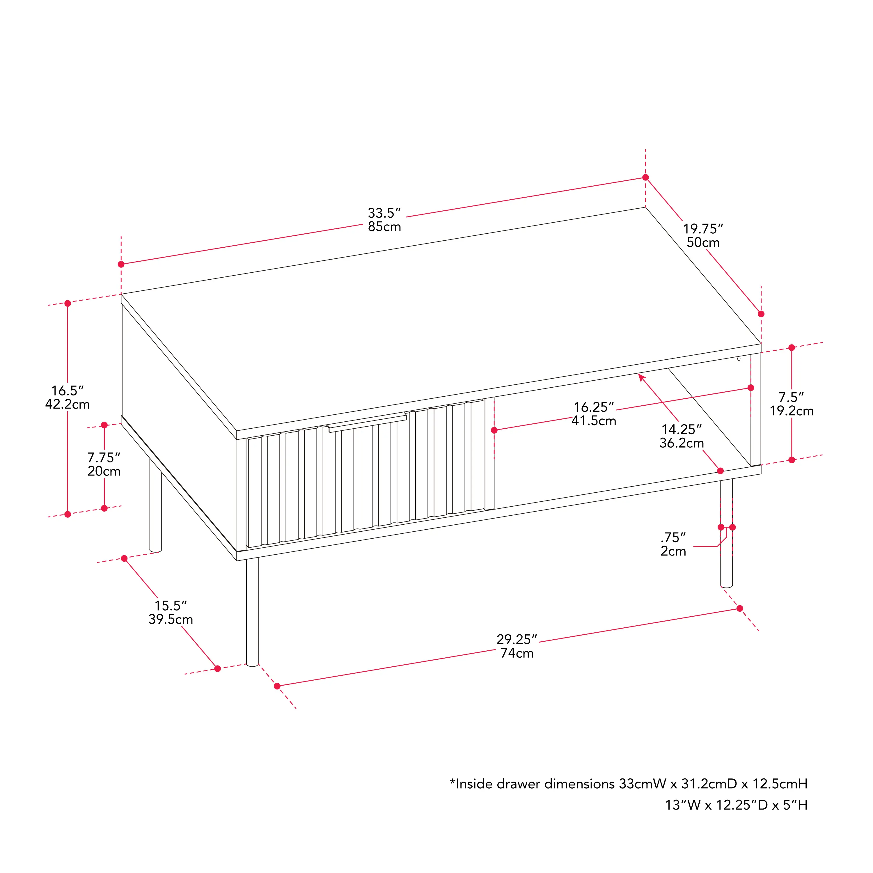 Lysander Black Fluted Coffee Table-8