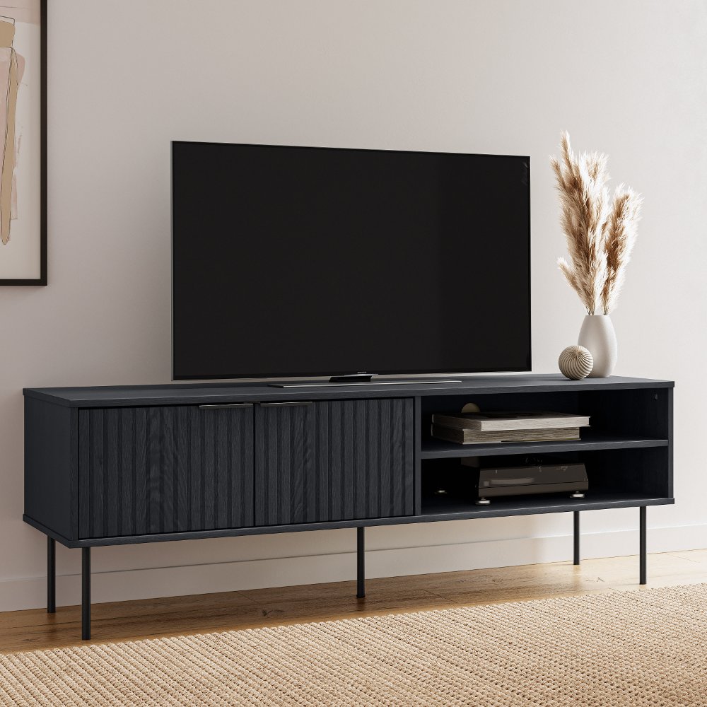 Lysander Black Fluted TV Stand